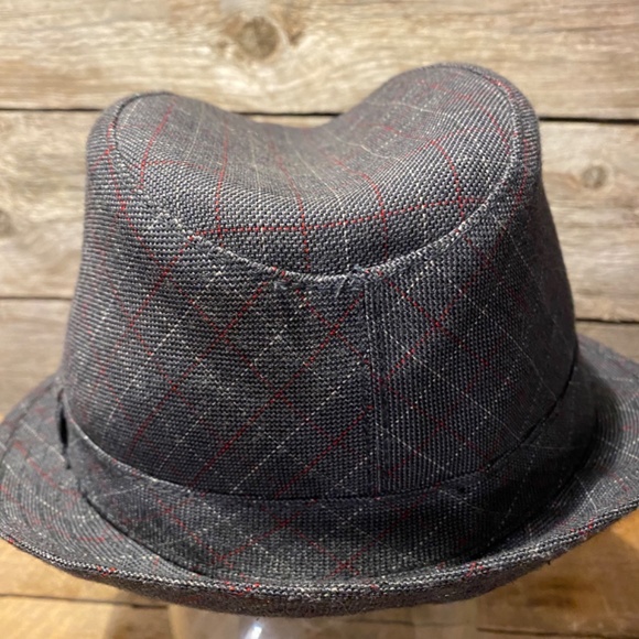 Goorin Bros Fedora in Grey with Burgundy and White Hatching - Like New, Size M - Picture 4 of 8